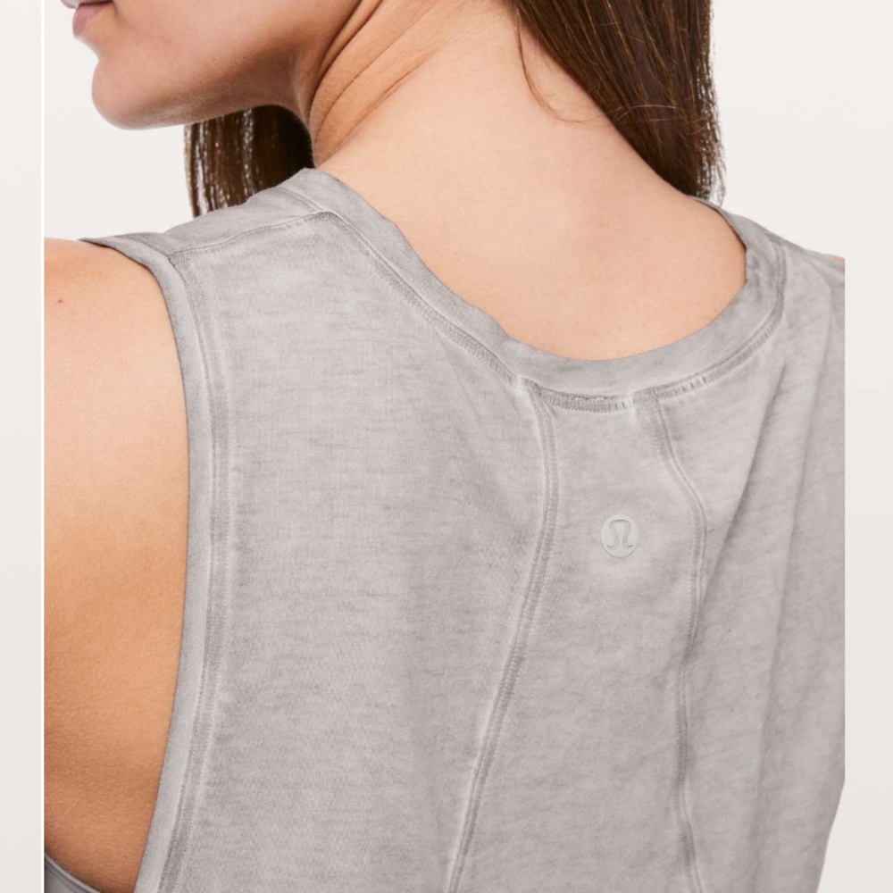 Lululemon crop grey tank *washed/fade - Picture 2 of 7